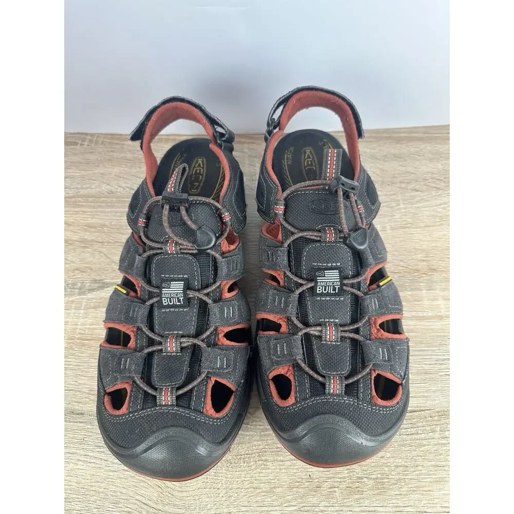 KEEN Men’s Waterproof Hiking Sandals Black Red US 11.5 EU 45 American Built